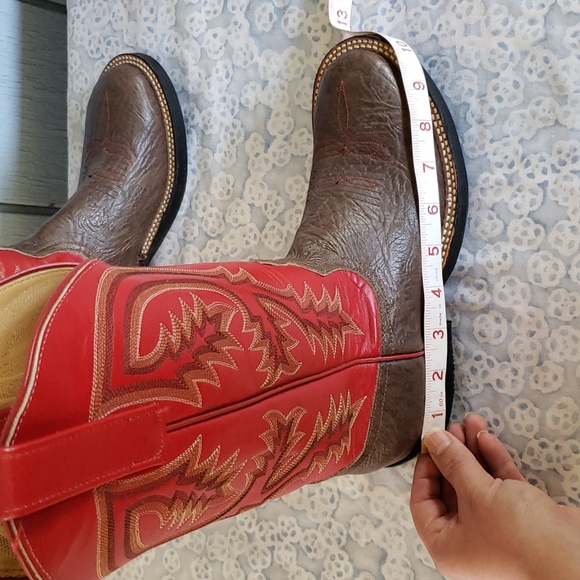Anderson Bean Tall Boots Red Boots Embroidered Boots Cowgirl Boots Western Rodeo - Picture 13 of 17
